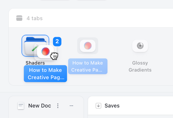 Drag and drop/right-click tabs to move between windows and tab-groups image