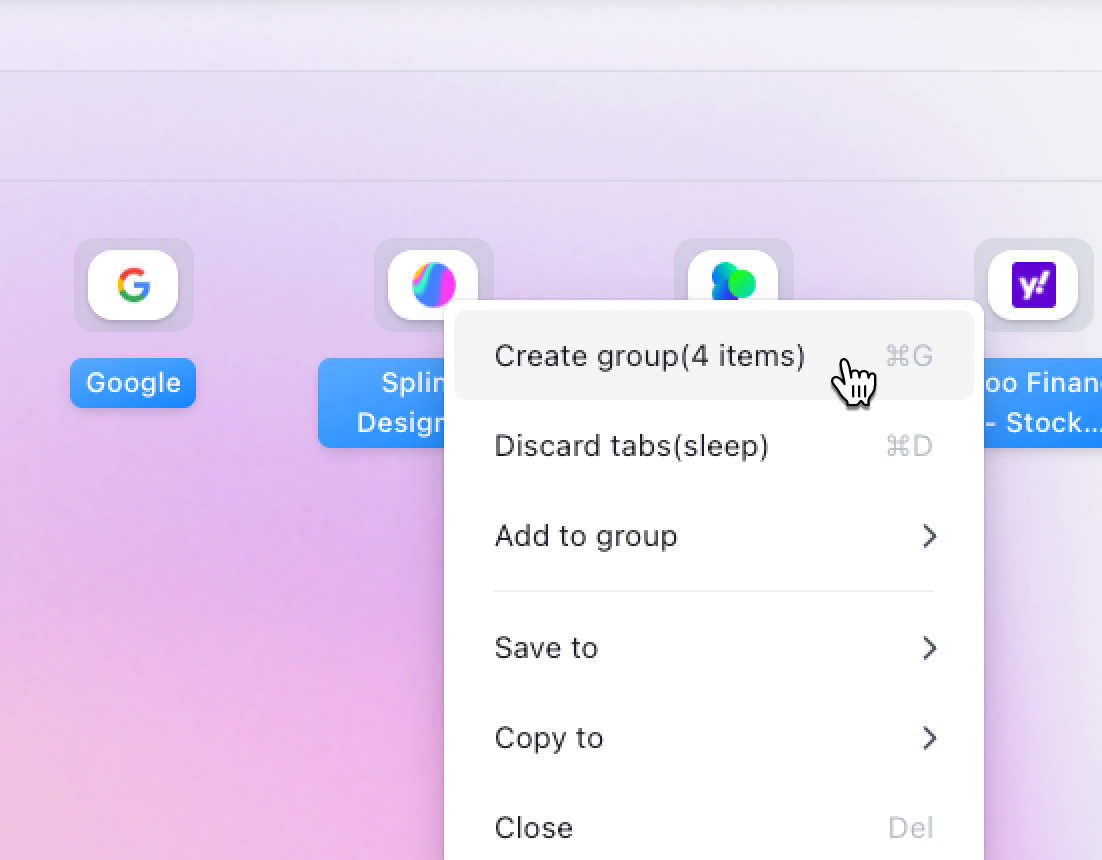create tab group